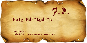 Feig Mátyás névjegykártya