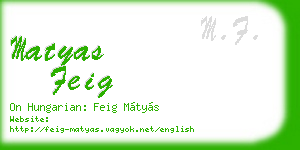 matyas feig business card
